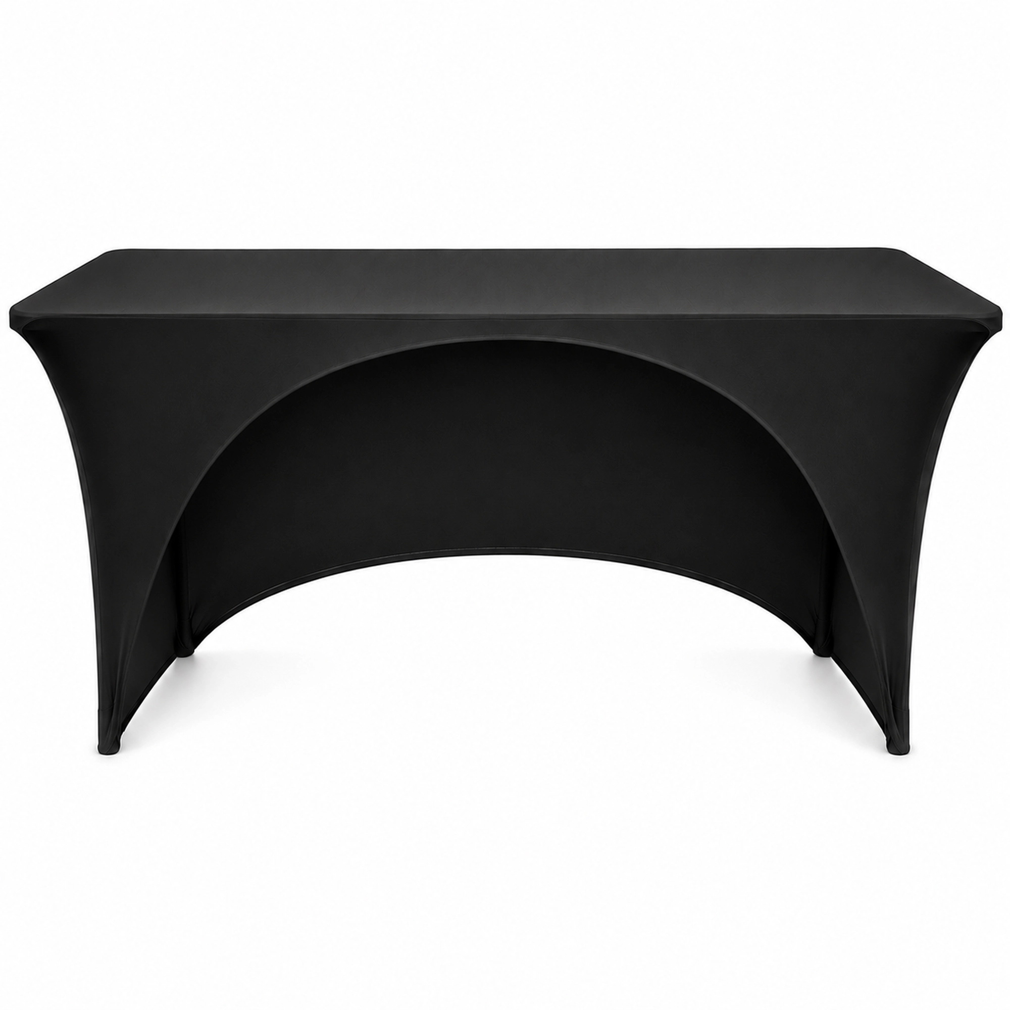 TexDeko Stretch Bankettischhusse 180 × 80 × 74 cm – Tischhusse mit offener Rückseite, Beinfreiheit & Stauraumzugang – für Banketttisch, Messe, Event & Catering Schwarz TexDeko Stretch Bankettischhusse 180 × 80 × 74 cm – Tischhusse mit offener Rückseite, Beinfreiheit & Stauraumzugang – für Banketttisch, Messe, Event & Catering Schwarz