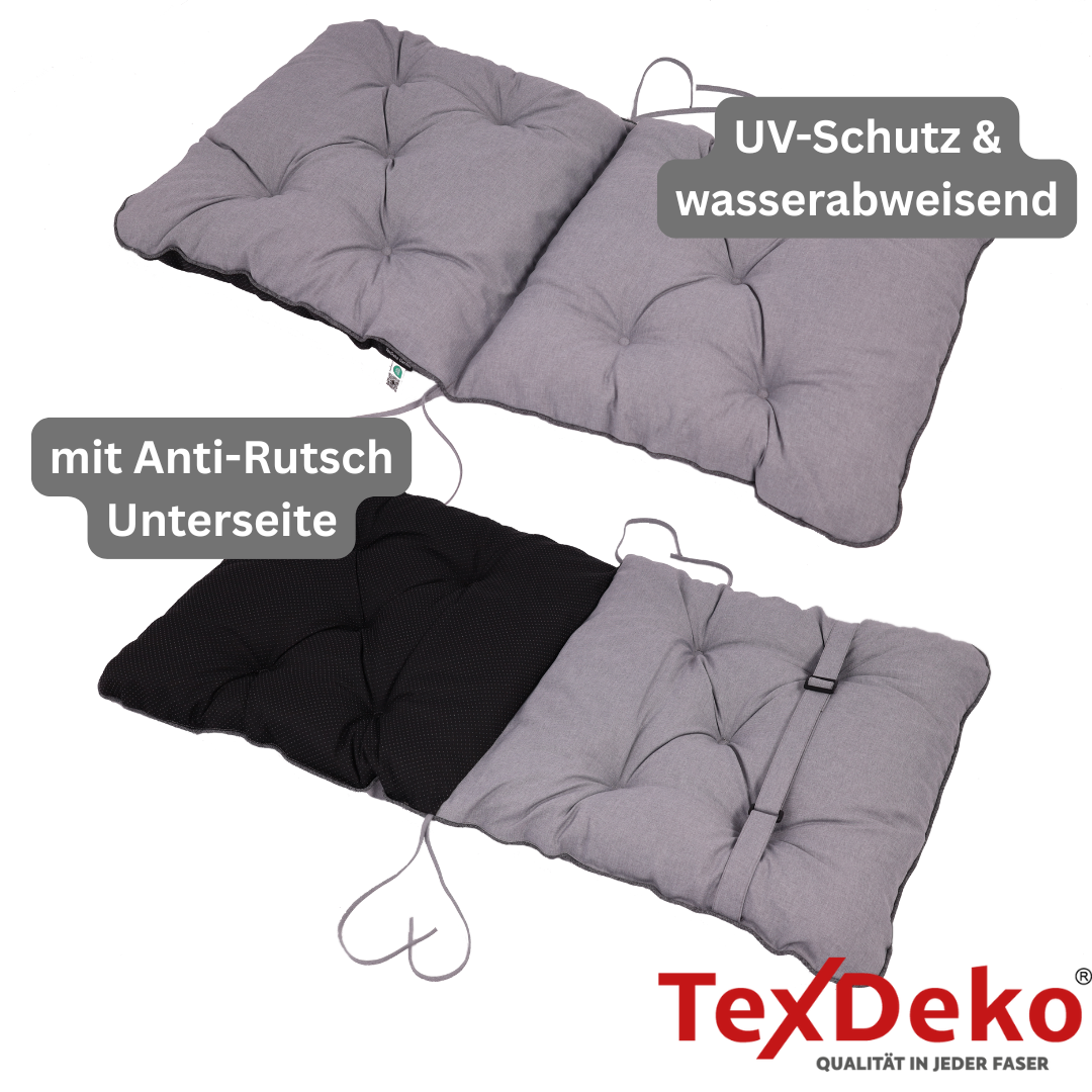 TexDeko Ecolen Gartenstuhlauflage 80 × 40 cm Niedriglehner gesteppt, wasserabweisend TexDeko Ecolen Gartenstuhlauflage 80 × 40 cm Niedriglehner gesteppt, wasserabweisend
