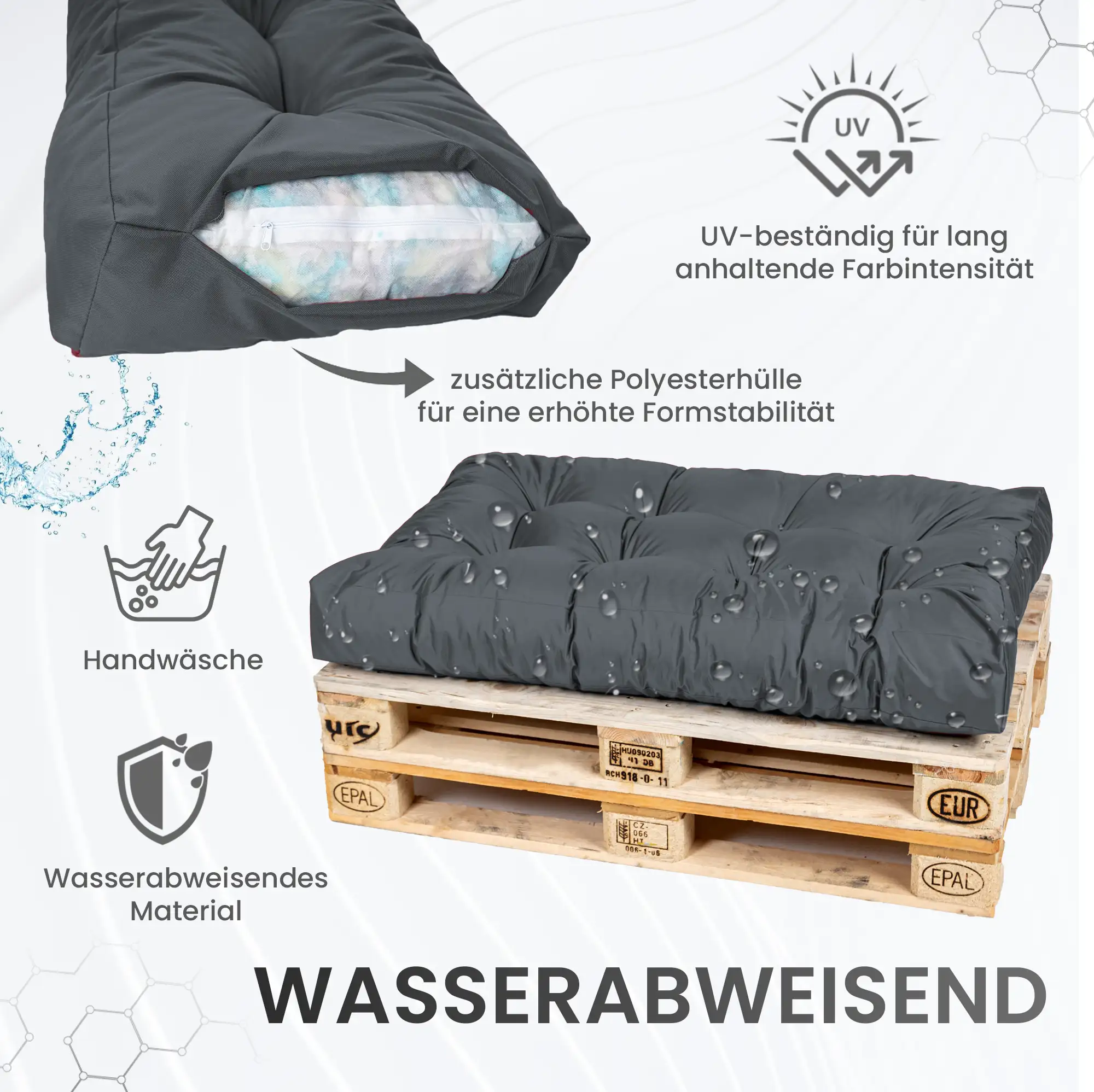 TexDeko Garden Palettenkissen gesteppt wasserabweisend TexDeko Garden Palettenkissen gesteppt wasserabweisend