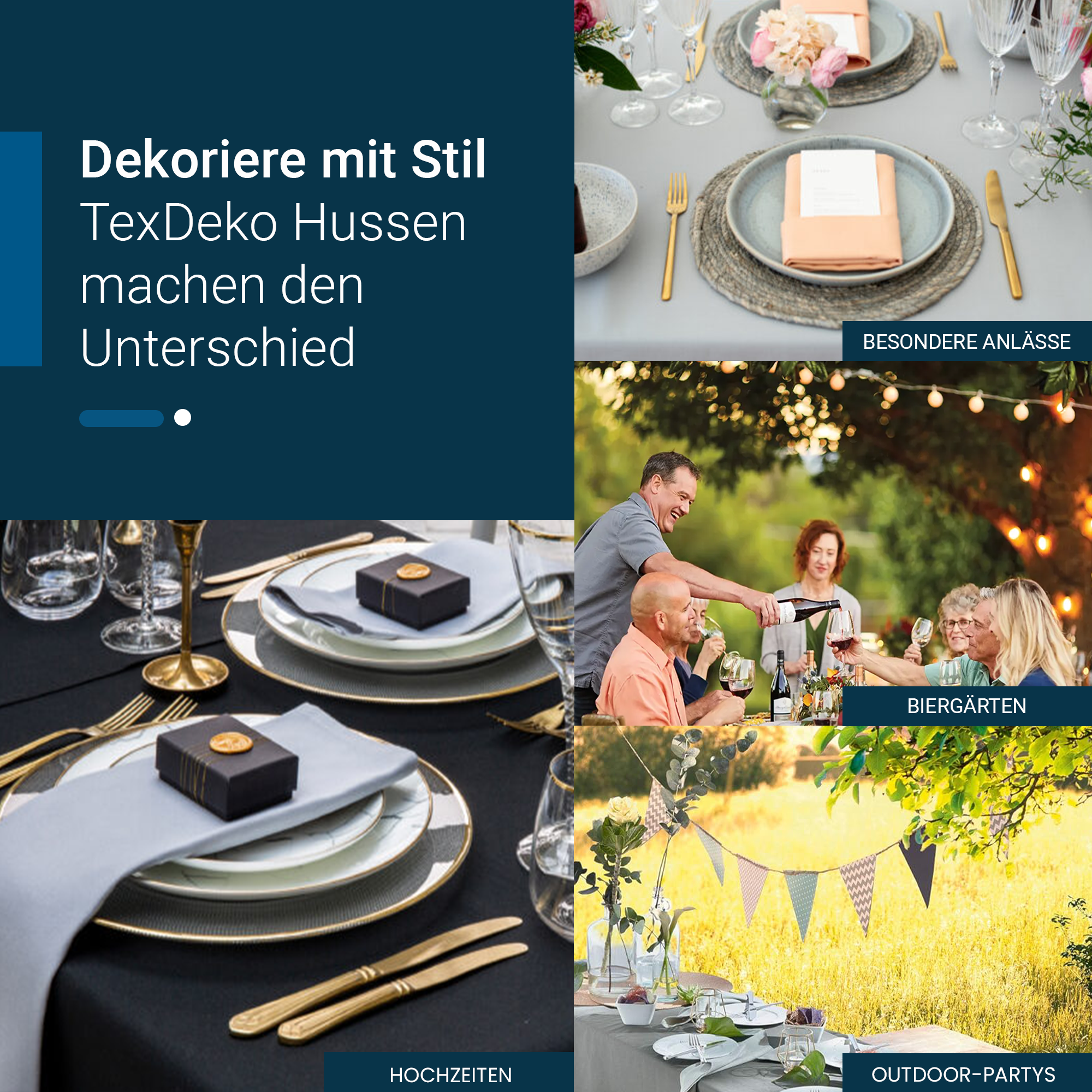Bierbankauflagen mit Tischdecke 2,2cm hoch 3TLG Set