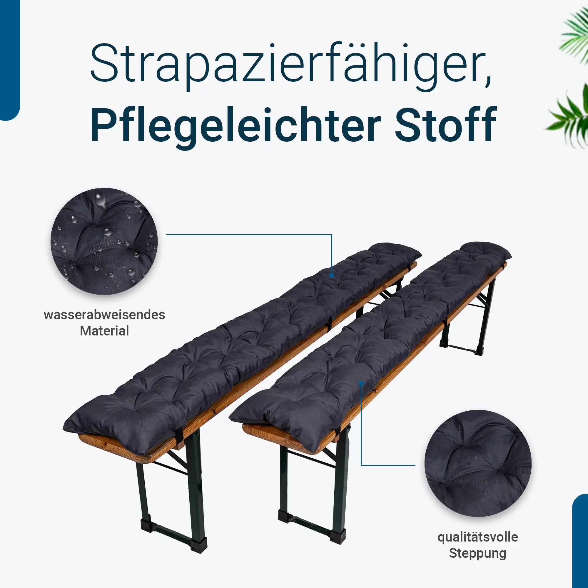 TexDeko® 2er-Set Bierbankauflagen gesteppt – Komfort & Stil für Ihre Bierzeltgarnitur TexDeko® 2er-Set Bierbankauflagen gesteppt – Komfort & Stil für Ihre Bierzeltgarnitur