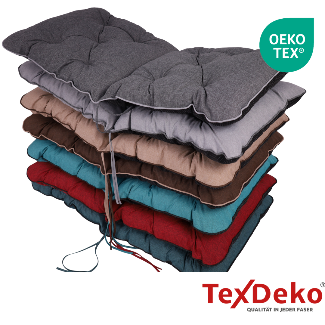 TexDeko Ecolen Gartenstuhlauflage 80 × 40 cm Niedriglehner gesteppt, wasserabweisend