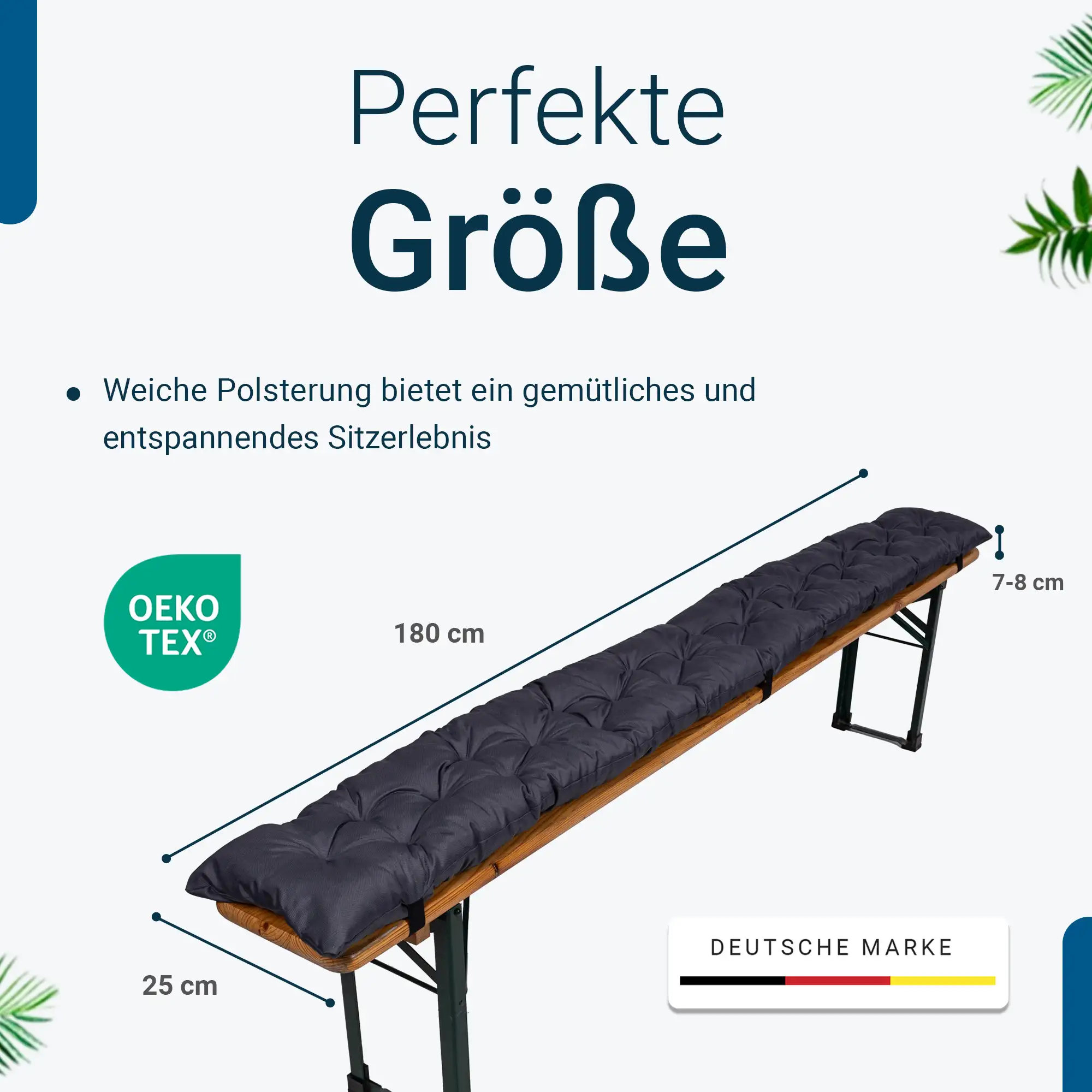 TexDeko® 2er-Set Bierbankauflagen gesteppt – Komfort & Stil für Ihre Bierzeltgarnitur