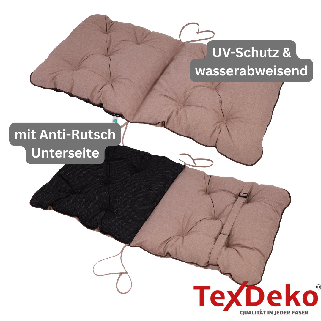 TexDeko Ecolen Gartenstuhlauflage 80 × 40 cm Niedriglehner gesteppt, wasserabweisend TexDeko Ecolen Gartenstuhlauflage 80 × 40 cm Niedriglehner gesteppt, wasserabweisend