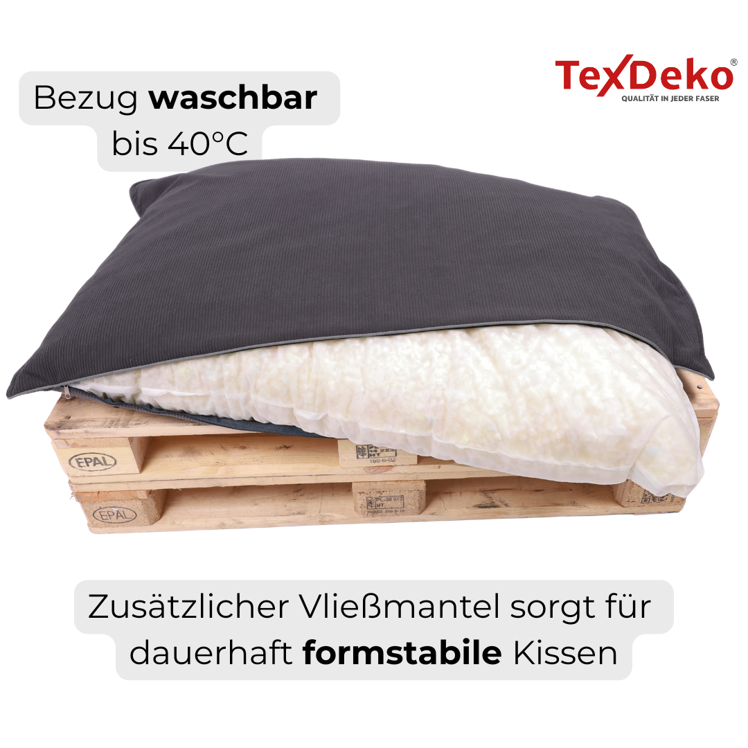 TexDeko Cord Palettenkissen aus weichem Cordstoff TexDeko Cord Palettenkissen aus weichem Cordstoff