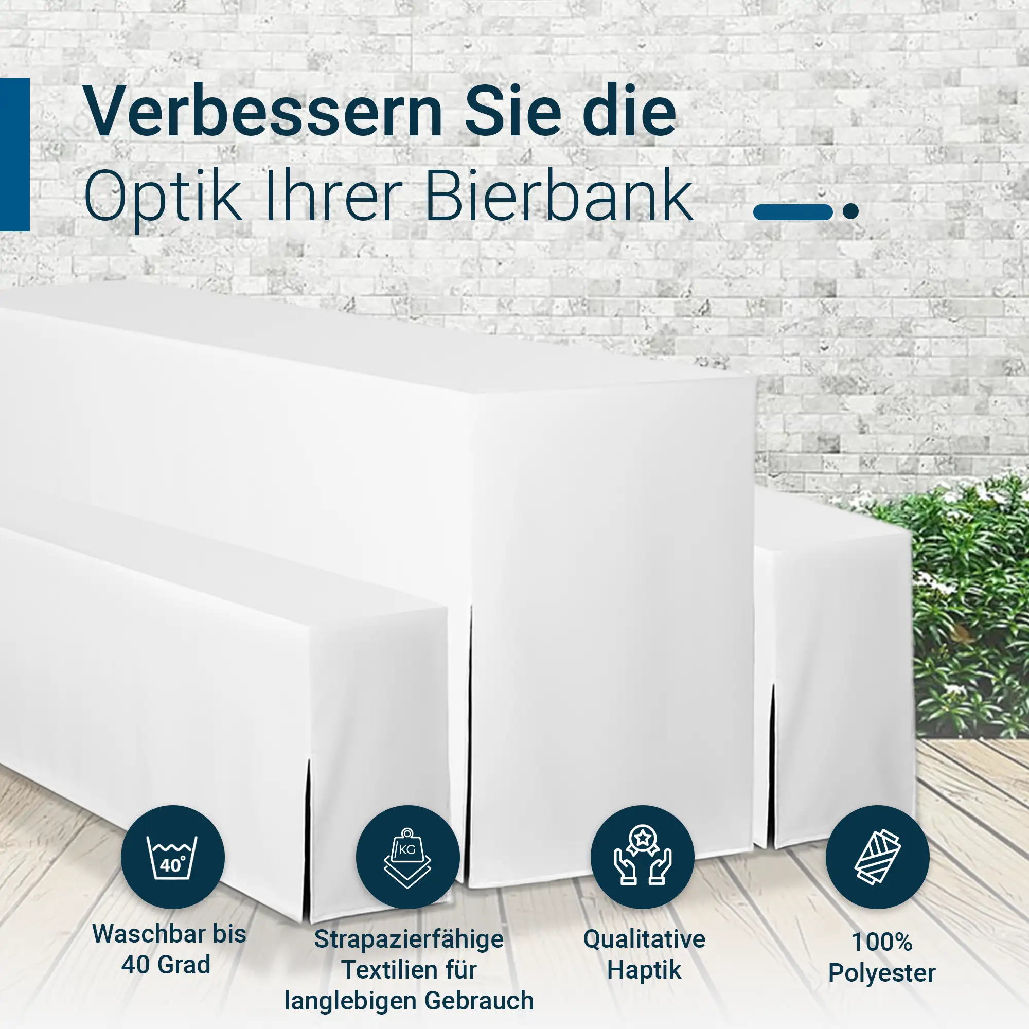 Biertischhusse Premium für Bierzeltgarnitur (nur Tisch) 220 cm Biertischhusse Premium für Bierzeltgarnitur (nur Tisch) 220 cm