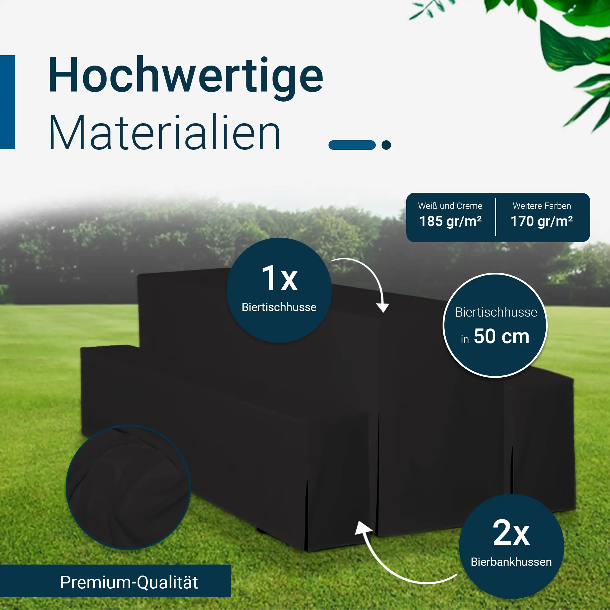 Hussen für Bierzeltgarnitur Premium SET Biertischhussen 220cm