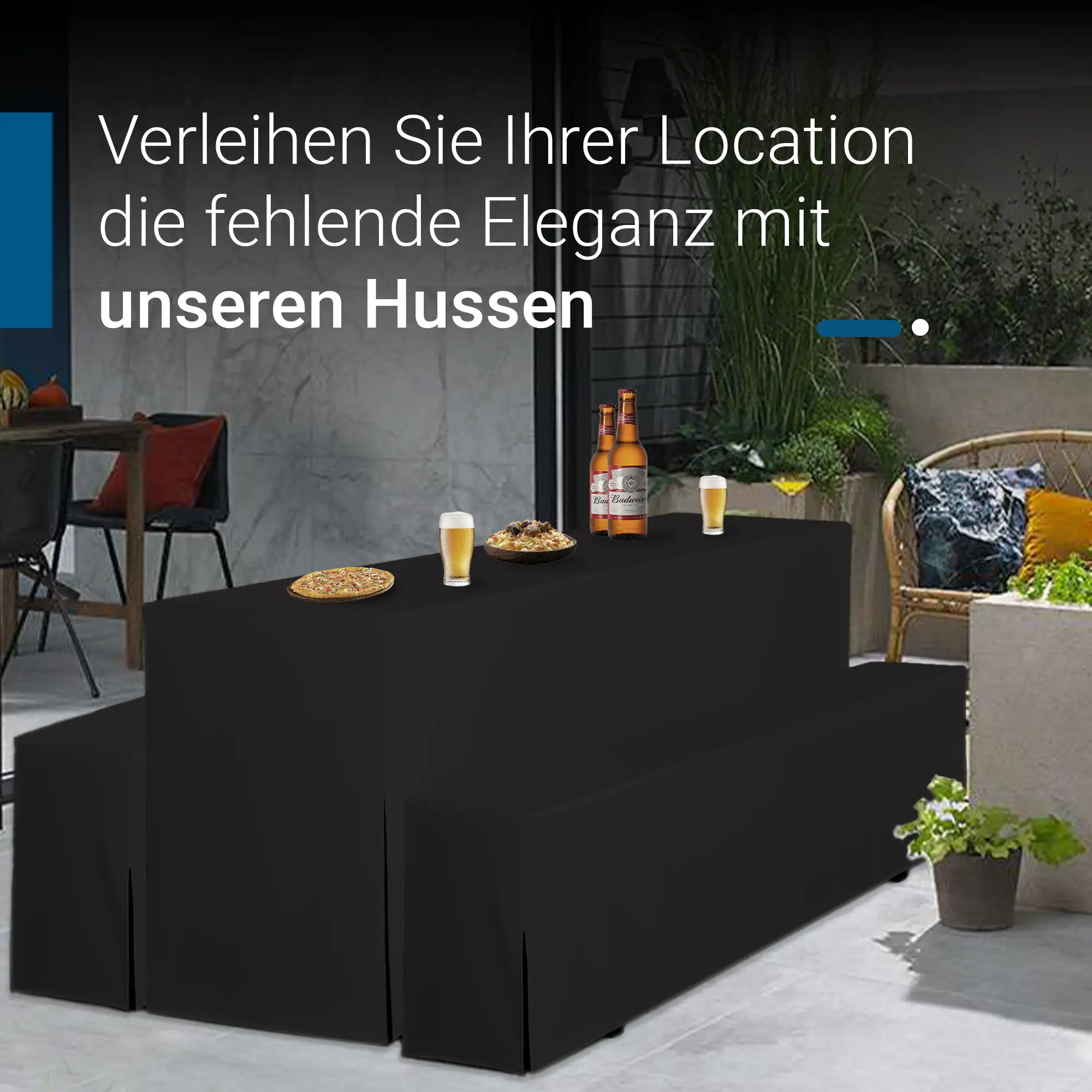 Hussen für Bierzeltgarnitur Premium SET Biertischhussen 220cm